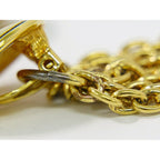 Chanel Logo Tassel Earrings Gold Plated — view 3