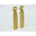 Chanel Logo Tassel Earrings Gold Plated — view 6