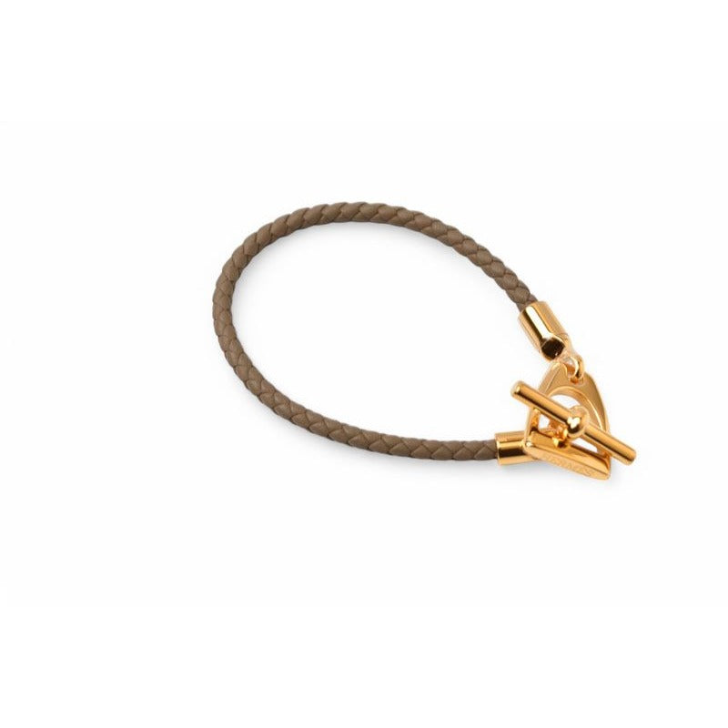 Hermes Bangle Bracelet Glenan Leather Etoop Gold T2 — view 2