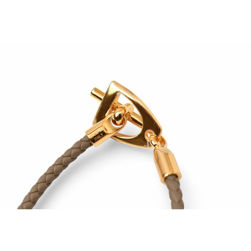 Hermes Bangle Bracelet Glenan Leather Etoop Gold T2 — view 4