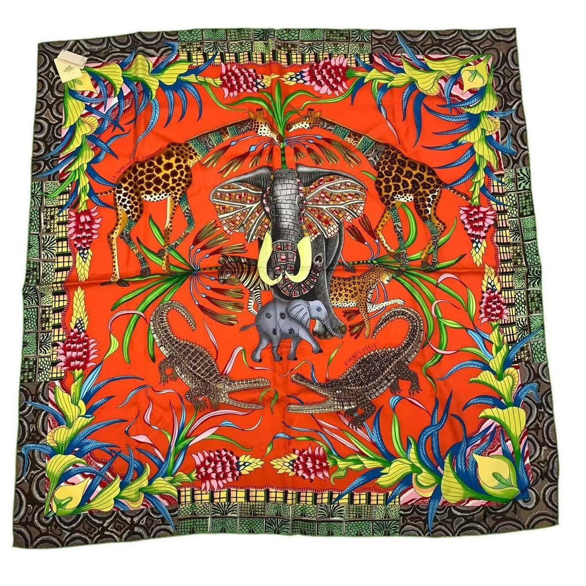 Hermes Scarf Carre 90 LA Marche DU Zambeze On The Zambezi Silk Multicolor — view 2