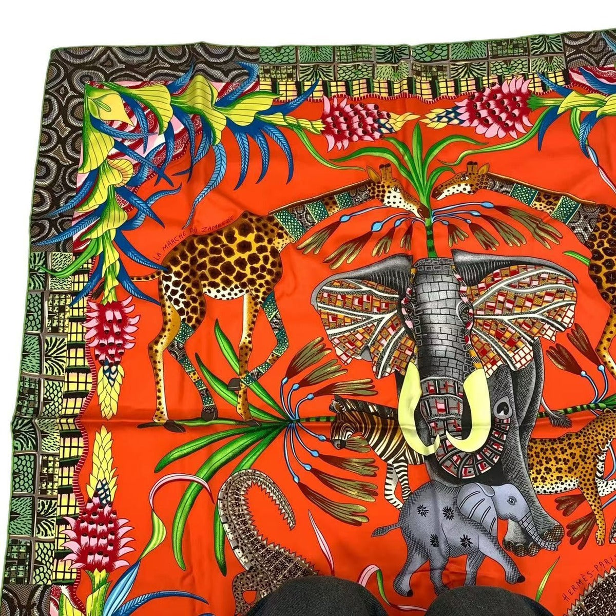 Hermes Scarf Carre 90 LA Marche DU Zambeze On The Zambezi Silk Multicolor — view 3