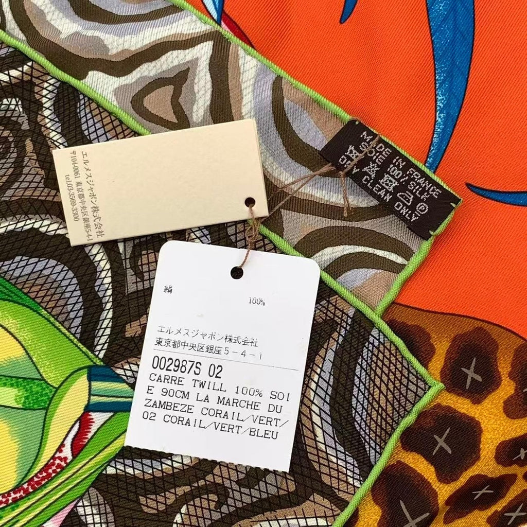 Hermes Scarf Carre 90 LA Marche DU Zambeze On The Zambezi Silk Multicolor — view 9