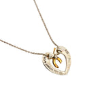 Tiffany & Co Necklace Heart Ribbon 18k Yellow Gold Silver — view 2