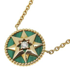 Christian Dior Rose De Vents Medallion Diamond Malachite Necklace 18K Yellow