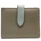 Celine Wallet Fold Compact Mini Logo Leather Gray