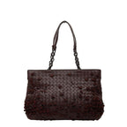 Bottega Veneta Intrecciato Chain Tote Brown Leather