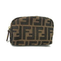 Fendi FF Vintage Zucca Canvas Mini Bag Small Pouch Cosmetic Tan