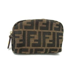 Fendi FF Vintage Zucca Canvas Mini Bag Small Pouch Cosmetic Tan
