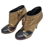 Chanel Short Boots Size 37 C Dark Gold Black Apparel — view 4