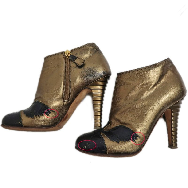 Chanel Short Boots Size 37 C Dark Gold Black Apparel — view 6