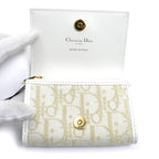 Christian Dior Oblique 30 Montaigne Medium Wallet Coin Case White Gold S2300 Unrg — view 3