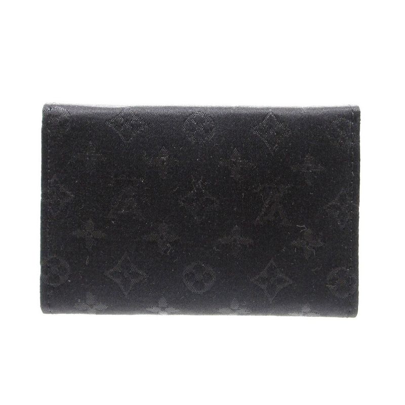 Louis Vuitton Porte Monnaie Satin Monogram Coin Case Black — view 2