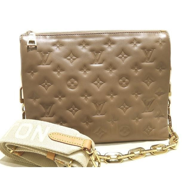 Louis Vuitton Coussin PM 2-Way Shoulder Bag Monogram Leather Taupe