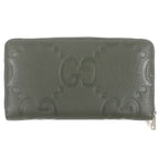Gucci Leather Jumbo GG Round Zip Long Wallet Organizer