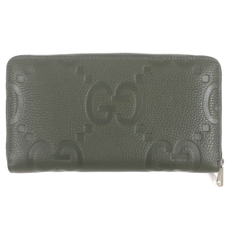 Gucci Leather Jumbo GG Round Zip Long Wallet Organizer