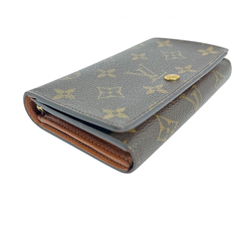Louis Vuitton Monogram L-shaped Zipper Porte Monnaie Vie Tresor Fold — view 5
