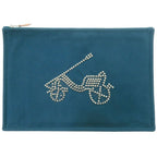 Hermes Petit Duc Flat Pouch GM Cotton Blue