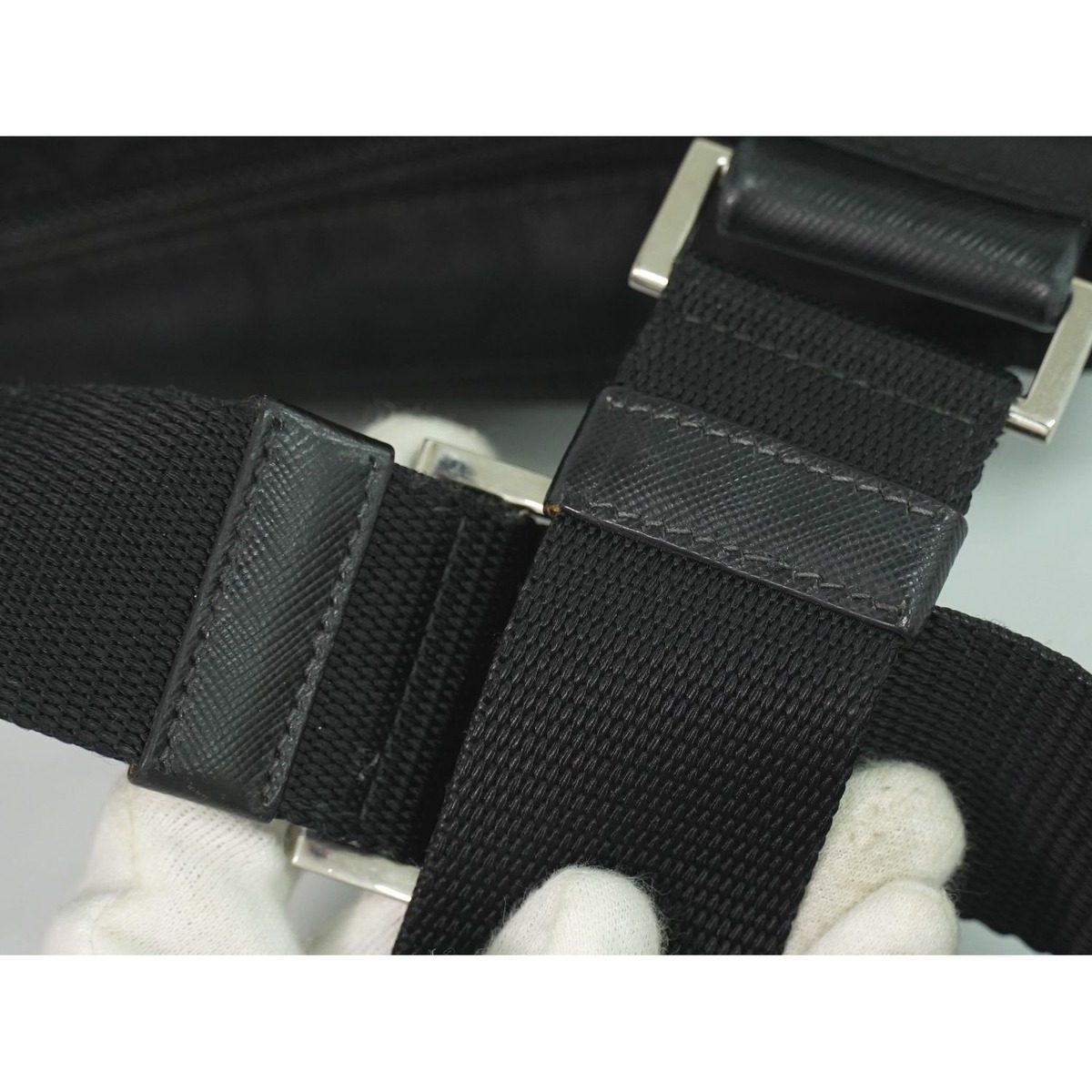 Prada Tessuto Shoulder Bag Pochette Nylon Black — view 5