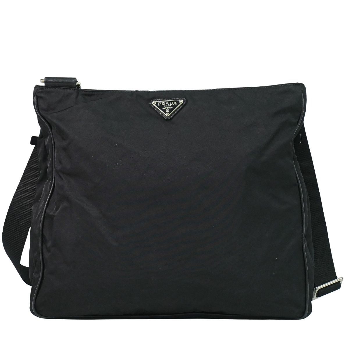 Prada Tessuto Shoulder Bag Pochette Nylon Black