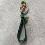 Prada Triangle Logo Plate Key Ring Holder Saffiano Leather 1 Pp142 Green — view 6