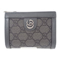 Gucci GG Coin Wallet Bifold Supreme Canvas Leather Gray Men
