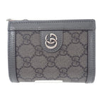 Gucci GG Coin Wallet Bifold Supreme Canvas Leather Gray Men