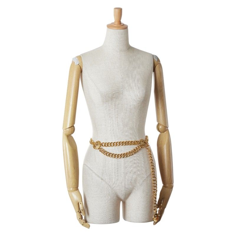 Chanel Vintage Coco Mark Chain Belt Gold Plated — view 7