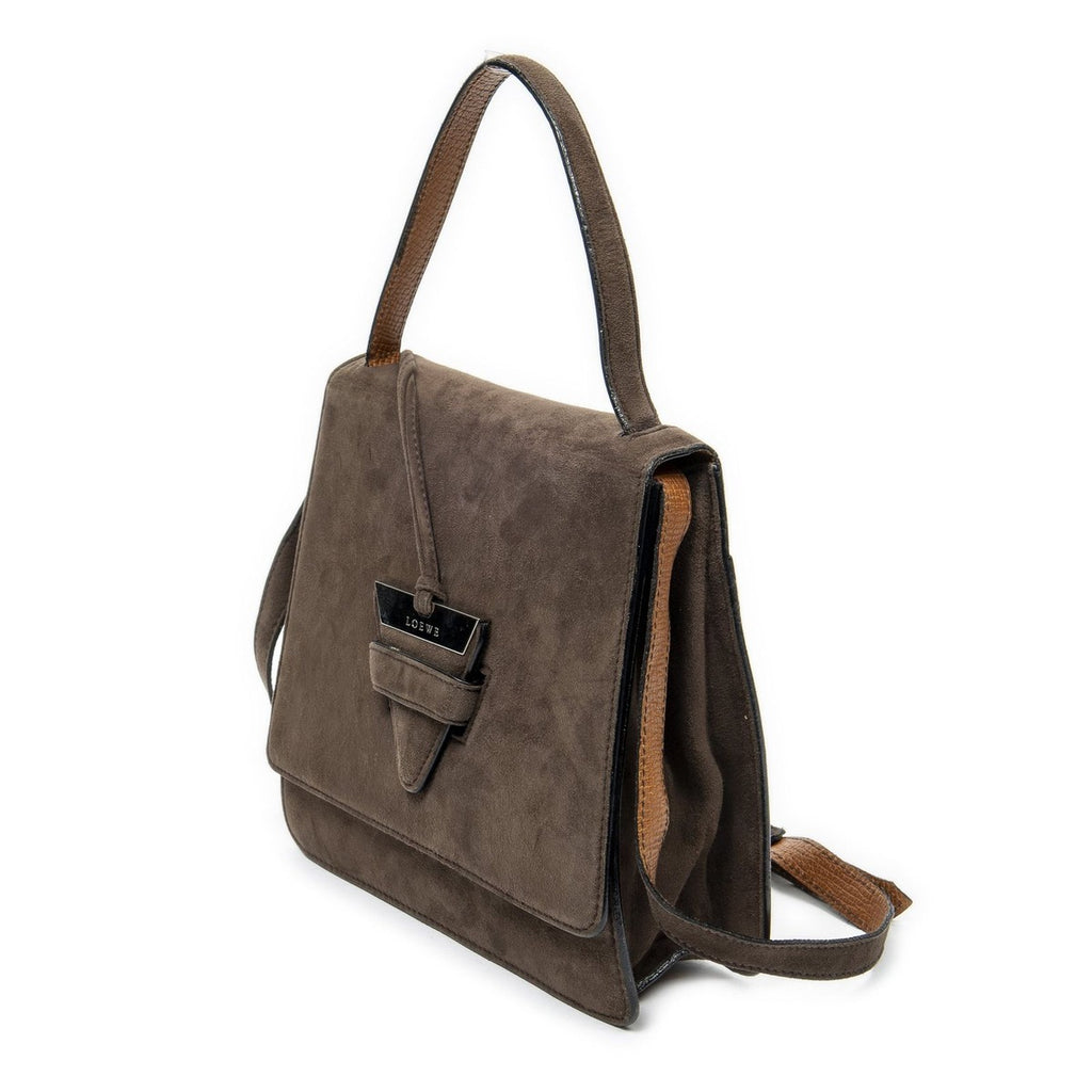 Loewe Vintage Bucket Crossbody Brown Suede Leather — view 2
