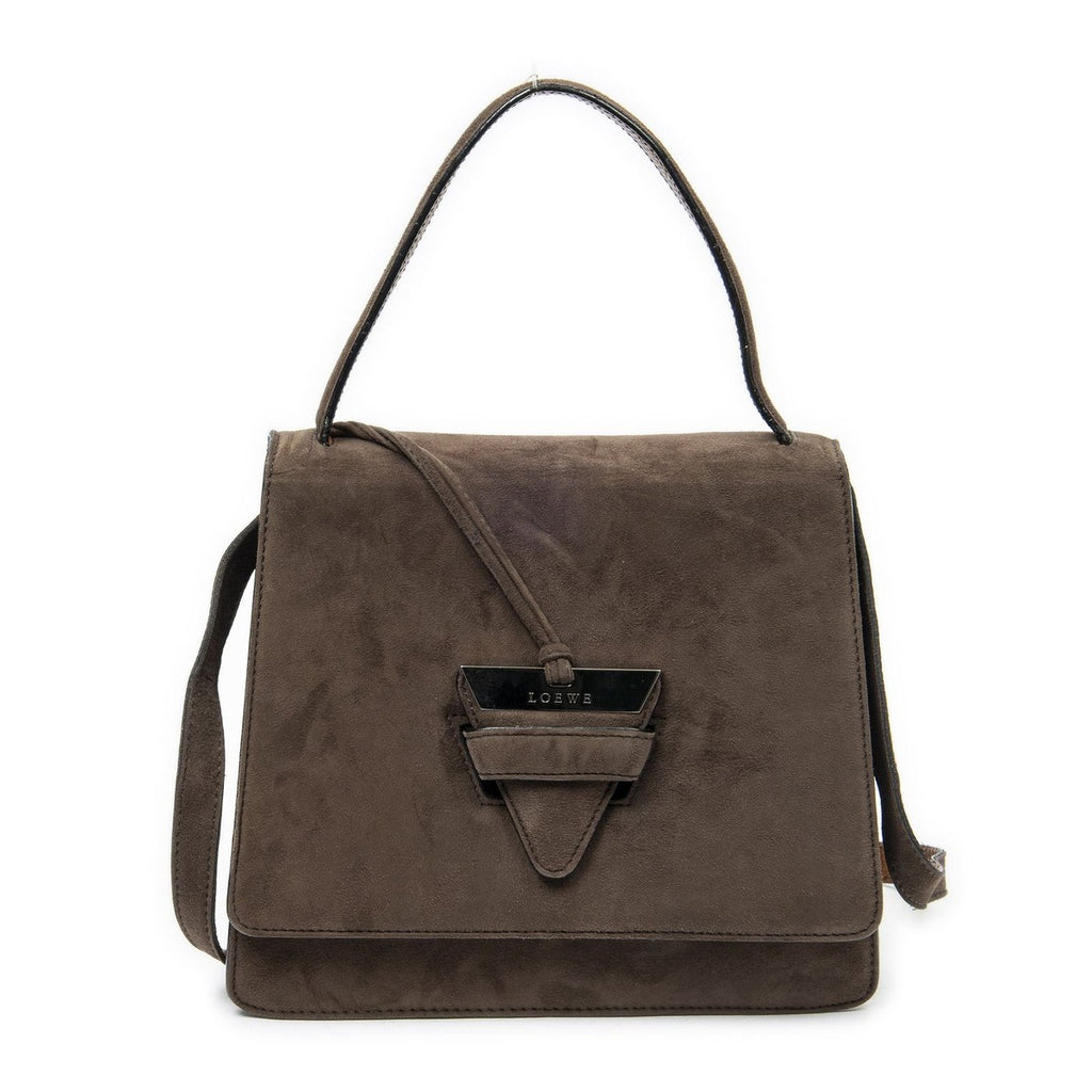 Loewe Vintage Bucket Crossbody Brown Suede Leather