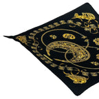 Hermes Pleated les Cavaliers D'or Golden Knight Scarf Silk Black — view 2