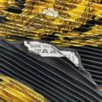 Hermes Pleated les Cavaliers D'or Golden Knight Scarf Silk Black — view 6
