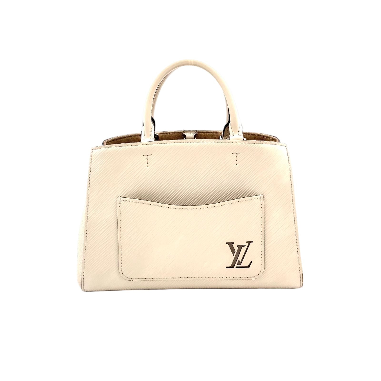Louis Vuitton Marelle Tote BB Epi Leather Off White Handbag Silver