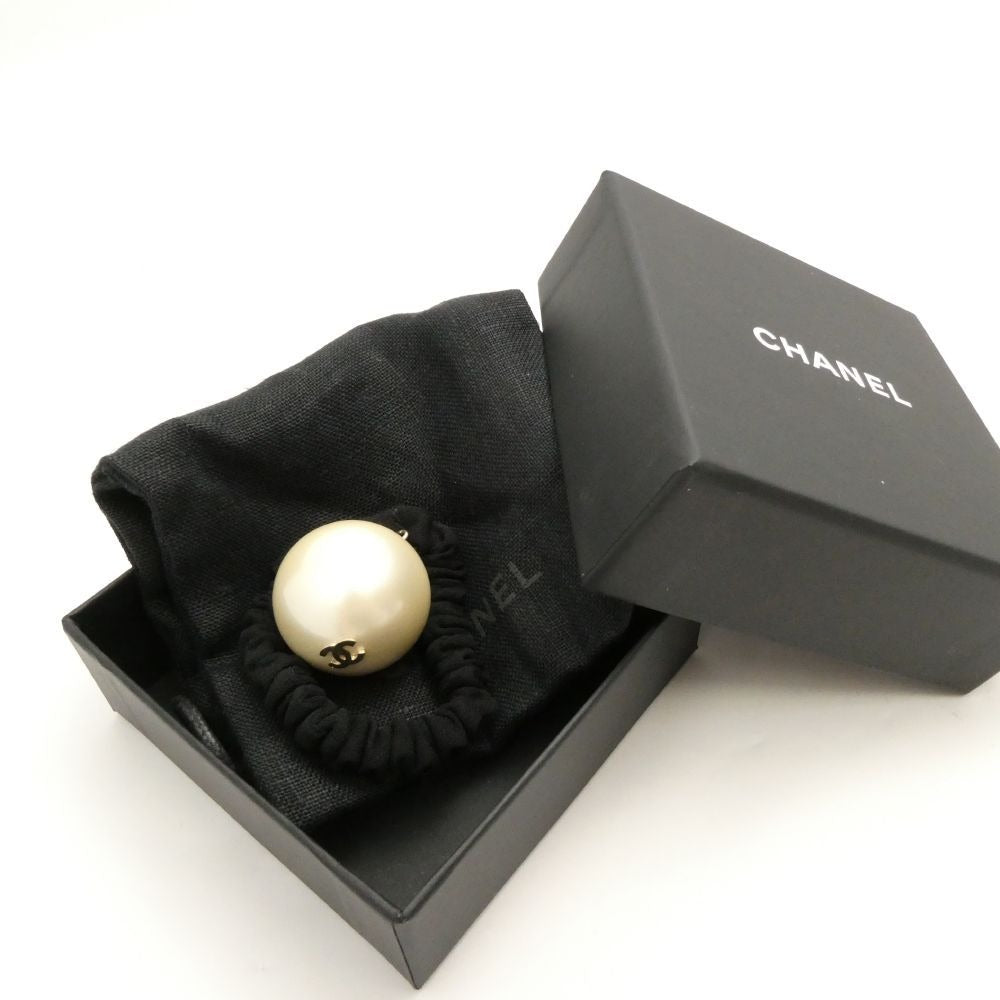 Chanel Hair Tie Faux Pearl CC Logo