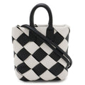 Bottega Veneta Charm Key Holder Mini Pouch Leather White Black