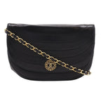 Chanel Half Moon Chain Shoulder Vintage Lambskin Black Bag