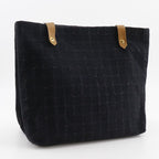 Hermes Amedava Cabas De Poche Long Shoulder Canvas Black Bag — view 3