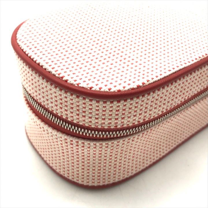 Hermes Escal Makeup Pouch Vermillion Case Red — view 4
