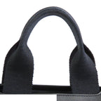 Hermes Valparaiso PM Black Silver Toile Chevron Leather Handbag — view 4