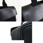 Hermes Valparaiso PM Black Silver Toile Chevron Leather Handbag — view 6