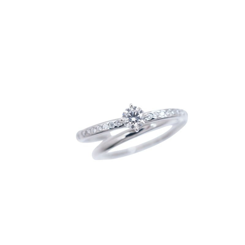 Hermes Vertige Coeur Diamond 030 CT 18K White Gold 50 Ring 750 WG Togo