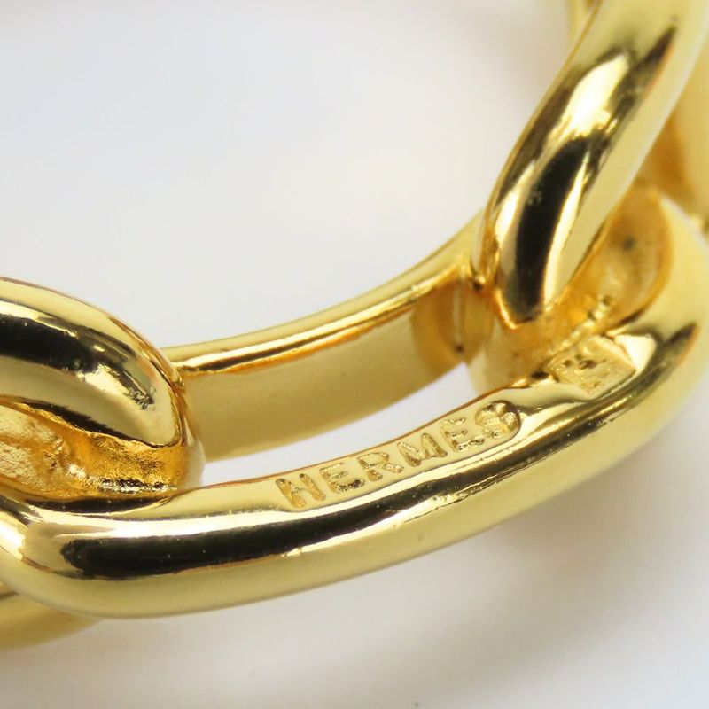 Hermes Scarf Ring Chaine D'ancre Metal Gold Plated Accessories — view 4