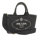 Prada Canapa Tote 2-Way Bag Canvas Black 1 Bg439