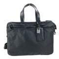 Prada Business Bag Triangle Logo Leather Nylon Black