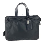 Prada Business Bag Triangle Logo Leather Nylon Black
