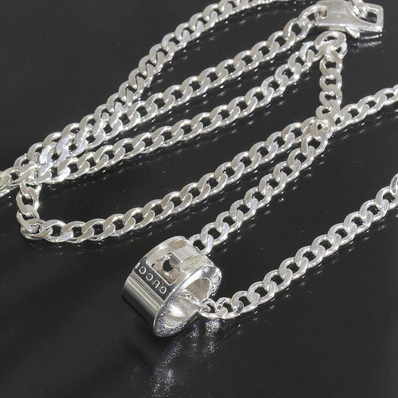 Gucci Cutout G Necklace Silver 925 E1370