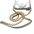 Prada Leather Mini Chain Shoulder Bag Silver Gold — view 7
