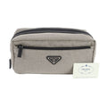 Prada Leather Canvas Clutch Hand Second Pouch