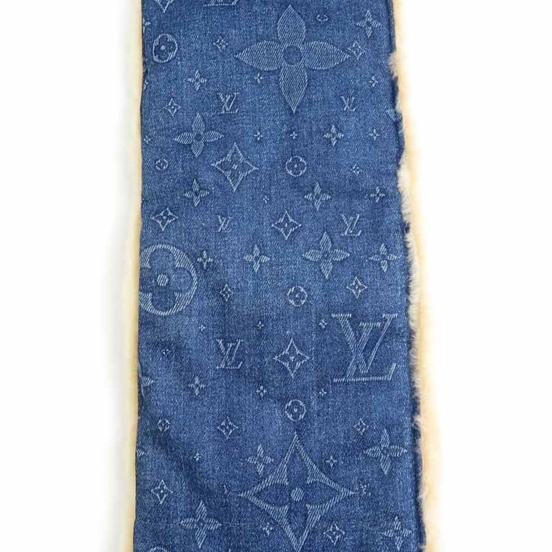 Louis Vuitton Scarf Echarpe Shearling Denim — view 4