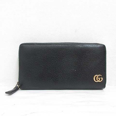 Gucci GG Marmont Wallet Leather Zip Around Black